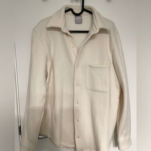 Tna cozy boyfriend fleece jacket size xs whisper white